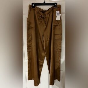 Nordstrom Gold satin wide leg pants